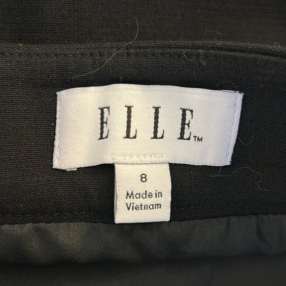 ELLE Black Scalloped Hem Business Career Midi Skirt Size 8 - Picture 5 of 6